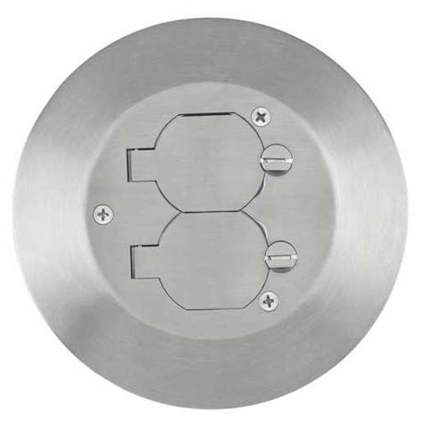 Round Duplex Flap Cover/Flange Assembly, Gray 